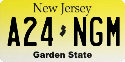 NJ license plate A24NGM