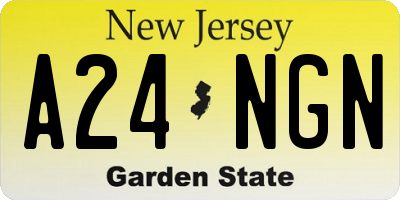 NJ license plate A24NGN