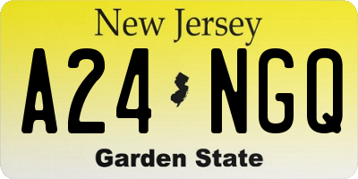 NJ license plate A24NGQ