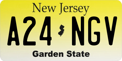 NJ license plate A24NGV