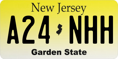 NJ license plate A24NHH