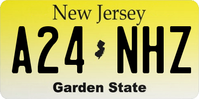 NJ license plate A24NHZ