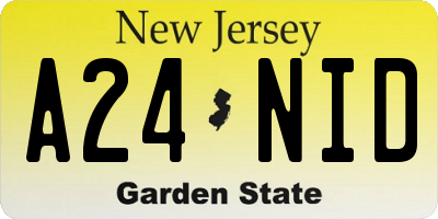 NJ license plate A24NID
