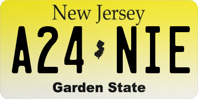 NJ license plate A24NIE