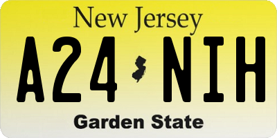 NJ license plate A24NIH