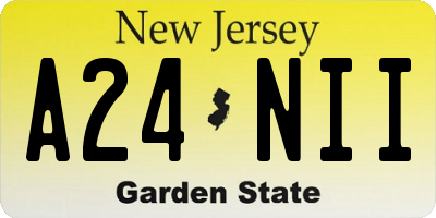 NJ license plate A24NII