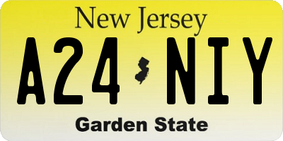 NJ license plate A24NIY