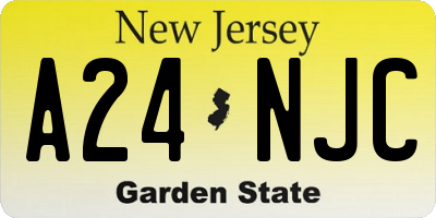 NJ license plate A24NJC