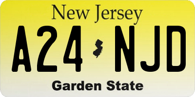 NJ license plate A24NJD