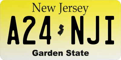 NJ license plate A24NJI