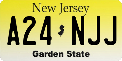 NJ license plate A24NJJ