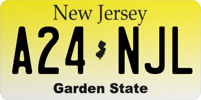 NJ license plate A24NJL