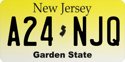 NJ license plate A24NJQ
