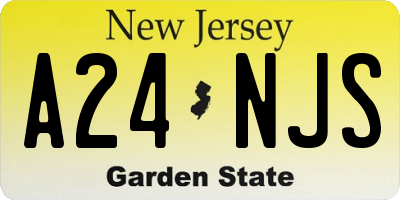 NJ license plate A24NJS