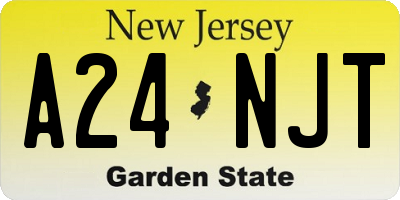 NJ license plate A24NJT