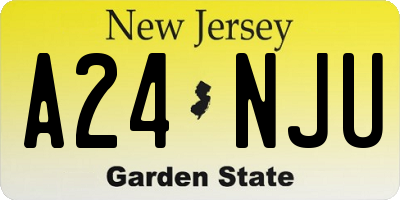 NJ license plate A24NJU