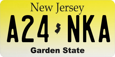 NJ license plate A24NKA