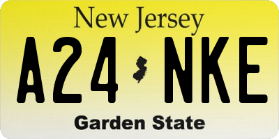NJ license plate A24NKE