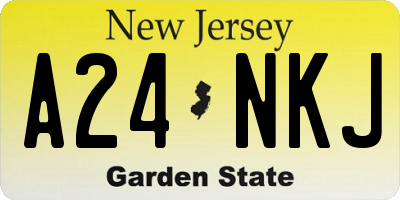 NJ license plate A24NKJ