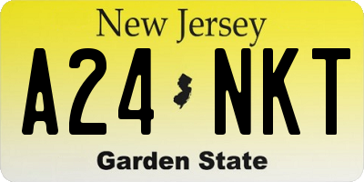 NJ license plate A24NKT
