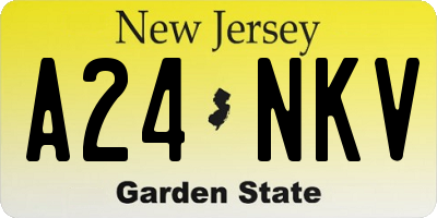 NJ license plate A24NKV