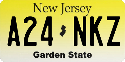 NJ license plate A24NKZ