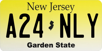 NJ license plate A24NLY