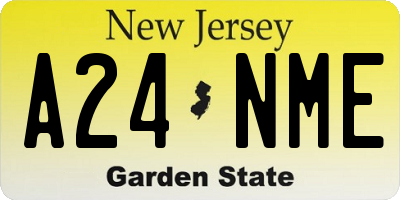 NJ license plate A24NME