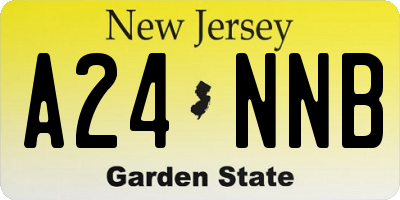 NJ license plate A24NNB