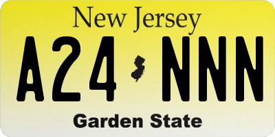 NJ license plate A24NNN
