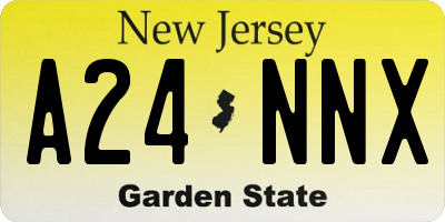 NJ license plate A24NNX