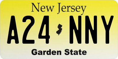 NJ license plate A24NNY