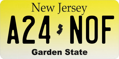 NJ license plate A24NOF