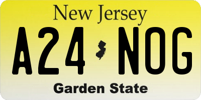 NJ license plate A24NOG