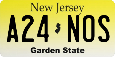 NJ license plate A24NOS