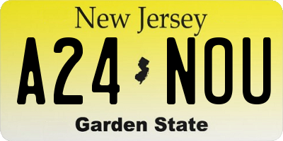 NJ license plate A24NOU