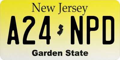 NJ license plate A24NPD