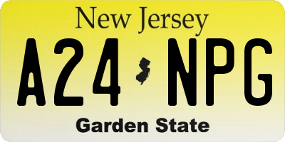 NJ license plate A24NPG