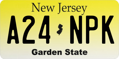 NJ license plate A24NPK