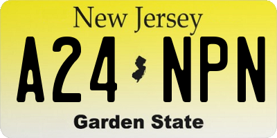 NJ license plate A24NPN