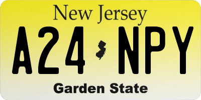 NJ license plate A24NPY