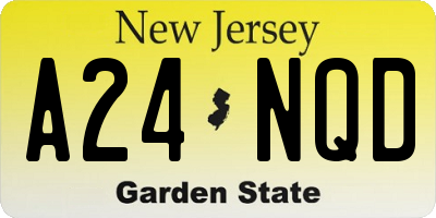 NJ license plate A24NQD