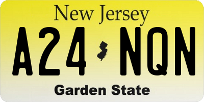 NJ license plate A24NQN
