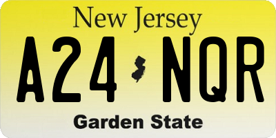 NJ license plate A24NQR