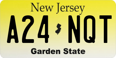 NJ license plate A24NQT