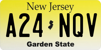 NJ license plate A24NQV