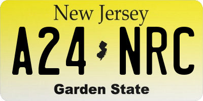 NJ license plate A24NRC