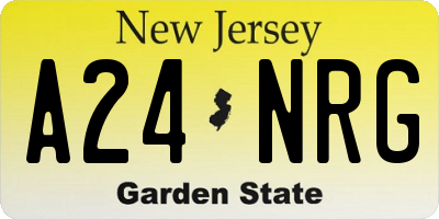 NJ license plate A24NRG