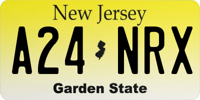 NJ license plate A24NRX