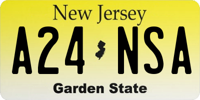 NJ license plate A24NSA